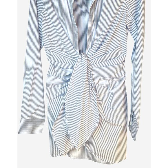 NWT Choosy Size 6 Blue & White Striped Twist Front Shirt Dress - Picture 6 of 11
